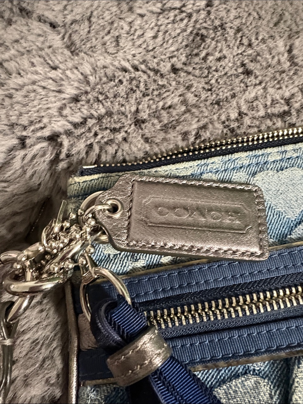 Coach Denim Blue Poppy Jacquard Shoulder Bag - Picture 8 of 8